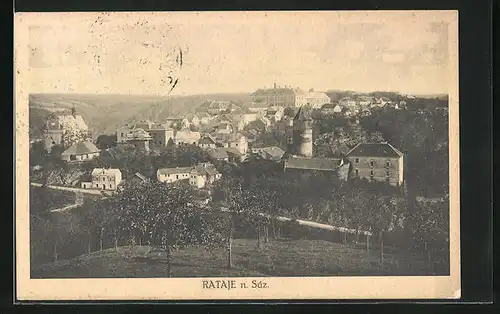 AK Rataje n. Sáz., Panoramablick auf den Ort