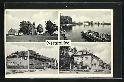 AK Neratovice, Gebäude- und Ortsansichten
