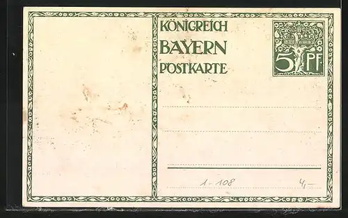 Künstler-AK Prinzregent Luitpold zum Geburtstag 1911, Ganzsache 5 Pf.
