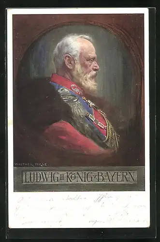 Passepartout-AK Portrait von König Ludwig III. in Uniform