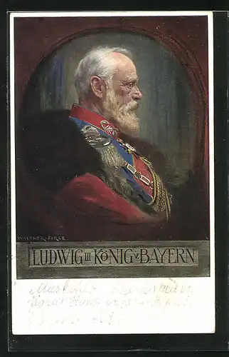 Passepartout-AK Portrait von König Ludwig III. in Uniform