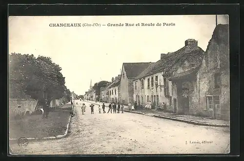 AK Chanceaux, Grande Rue et Route de Paris