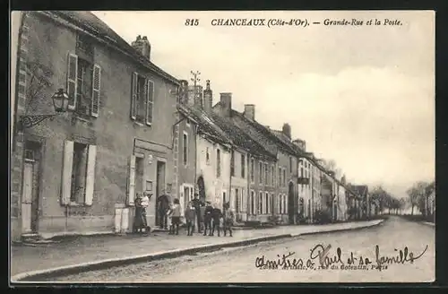 AK Chanceaux, Grande Rue et la Poste