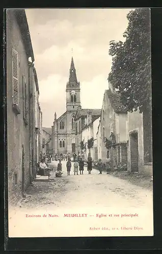 AK Meuilley, Eglise et Rue Principale
