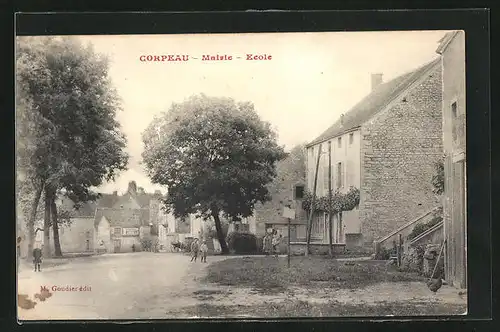 AK Corpeau, Mairie & Ecole, Rathaus und Schule