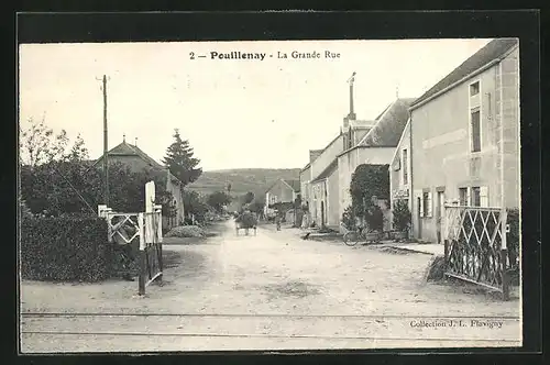AK Pouillenay, La Grande Rue, Strassenpartie