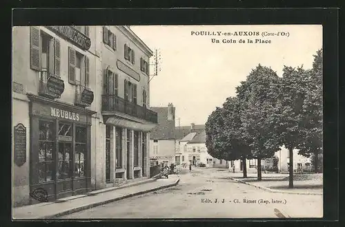 AK Pouilly-en-Auxois, Un Coin de la Place