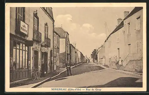 AK Mirebeau, Rue de Gray, Strassenpartie