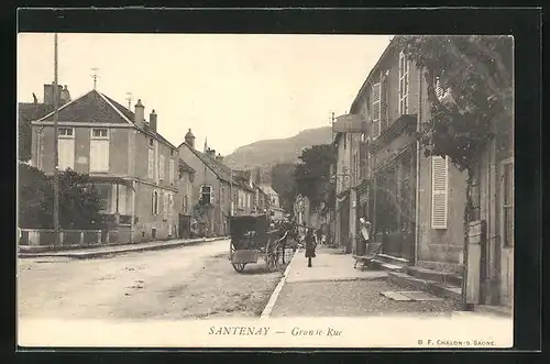 AK Santenay, Grande Rue, Strassenpartie