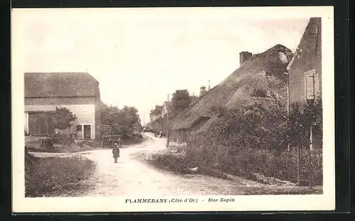 AK Flammerans, Rue Sapin, Strassenpartie