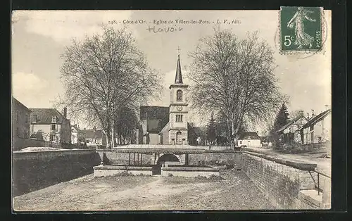 AK Villers-les-Pots, Eglise, Ortspartie mit Kirche
