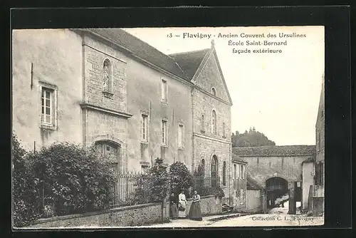 AK Flavigny, Ancien Couvent des Ursulines, École Saint-Bernard, Facade extérieure