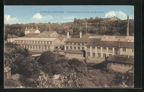 AK Sauvigny-le-Beuréal, Vue Générale des Usines de Montzeron