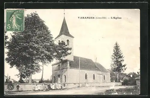 AK Varanges, L`Eglise, Kirche im Sonnenschein