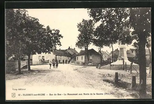 AK Fleurey-sur-Ouche, Rue du Bas