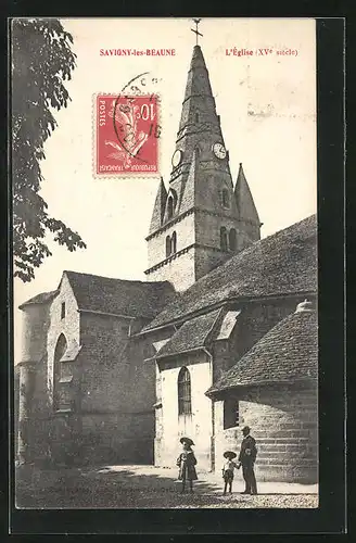 AK Savigny-les-Beaune, L`Eglise, Motiv der Kirche
