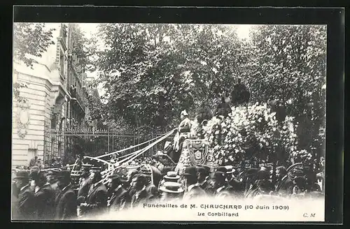 AK Funerailles de M. Chauchard 10.6.1909, le Corbillard
