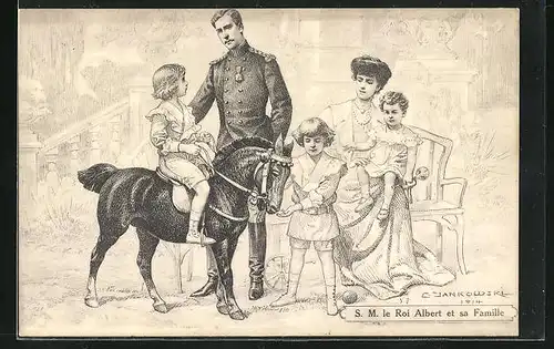 Künstler-AK S.M. le Roi Albert et sa Famille