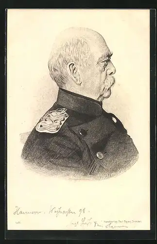 AK Portrait Fürst Otto von Bismarck in Uniform