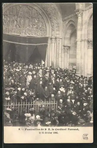 AK Funérailles de le Cardinal Perraud, le 15 février 1906