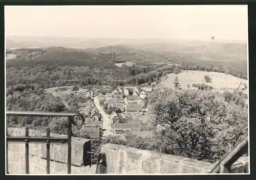 Fotografie Wilhelm Dunckert, Röntgental, Ansicht Lichtenberg / Elsass, Ortschaft von der Burg Lichtenberg gesehen