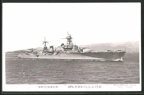 Fotografie Kriegsschiff Croiseur Marseillaise der französischen Marine