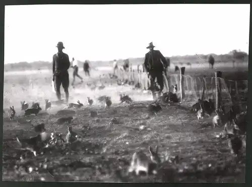 Fotografie Ansicht Australien, Farmer auf Kaninchenjagd