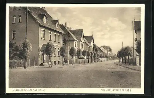 AK Grossrhüden am Harz, Frankfurter Strasse mit Kindern