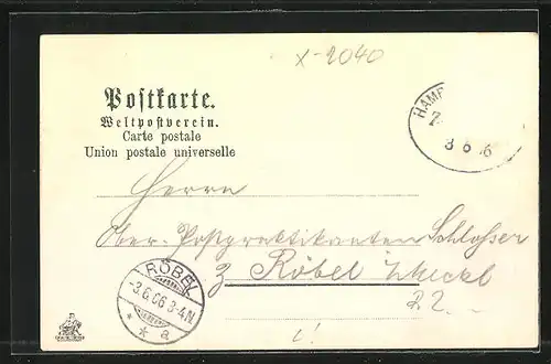 Lithographie Malchin / Mecklenb. Schweiz, Kaiserl. Postamt, Kalensches Tor und Kirche