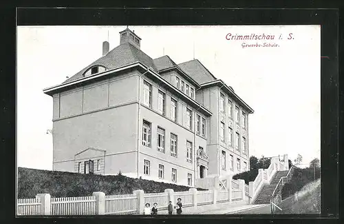 AK Crimmitschau i. S., Gewerbe-Schule