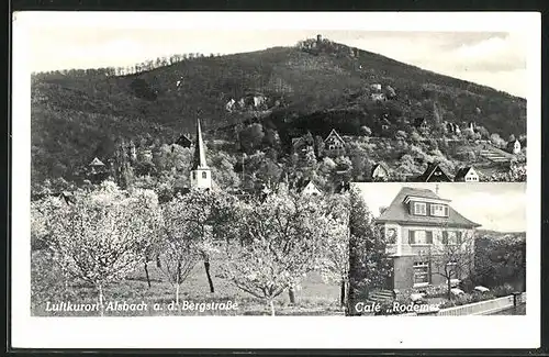 AK Alsbach a. d. Bergstrasse, Café Rodemer, Teilansicht