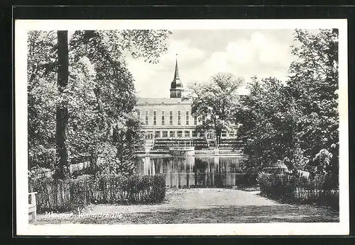 AK Weimar, am Teich vor der Weimarhalle