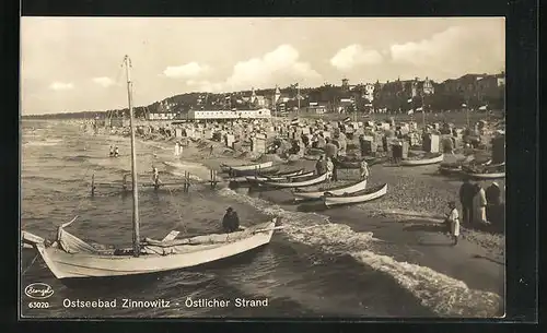 AK Zinnowitz, Boote und Strandkörbe am östlichen Strand