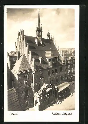 AK Pössneck, Südgiebel vom Rathaus