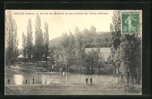 AK Genas, Le lacc de Mathan et les ruines du vieux chateau