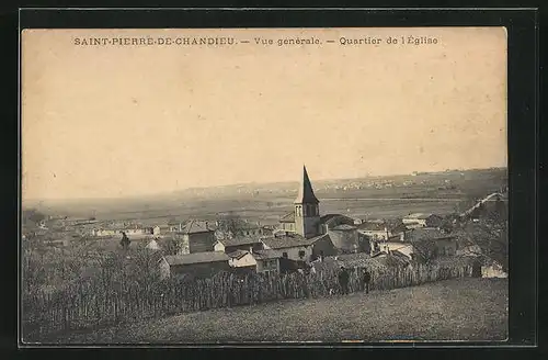 AK Saint-Pierre-de-Chandieu, Vue générale, Quartier de l`Église