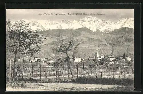 AK Saint-Nazaire, Vallée du Graisivaudan, Panorama et la Chaine des Alpes