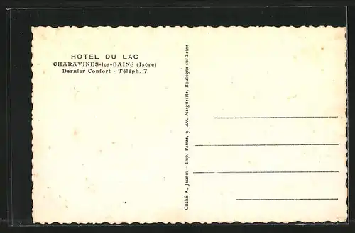AK Charavines-les-Bains, Hotel du Lac