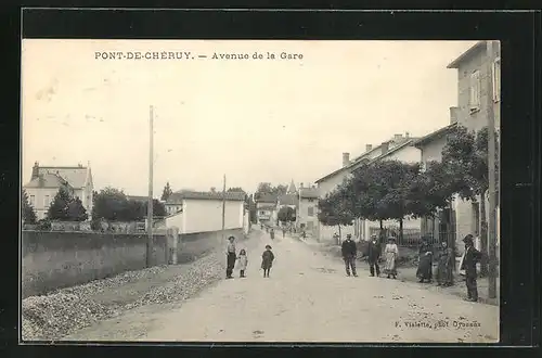 AK Pont-de-Chéruy, Avenue de la Gare