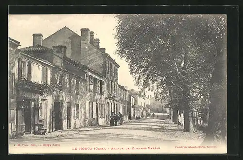 AK Le Houga, Avenue de Mont-de-Marsan