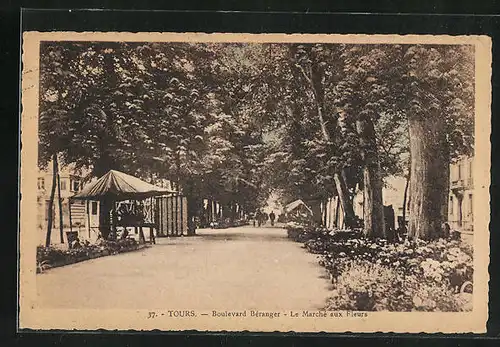 AK Tours, Boulevard Béranger, le Marche aux Fleurs