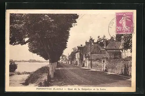 AK Fondettes, Quai de la Guigniére et la Loire