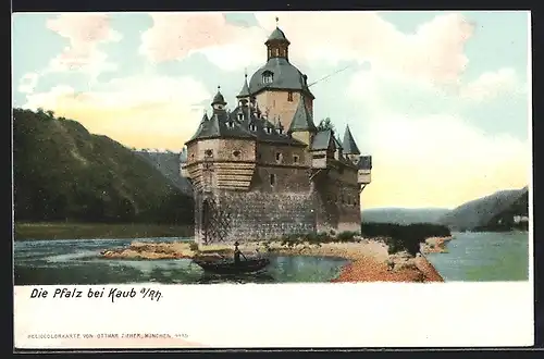 AK Kaub a. Rh., Partie an der Pfalz