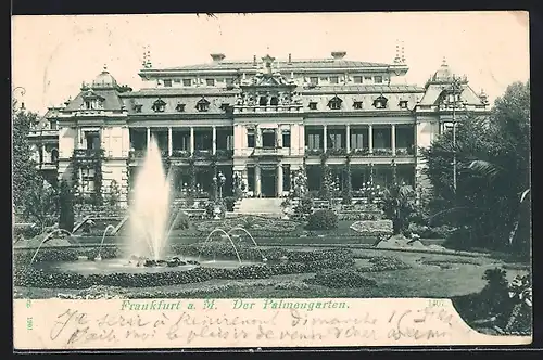 AK Frankfurt-Westend, Palmengarten mit Springbrunnen