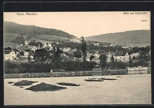 AK Hann.-Münden, Blick auf Cattenbühl über Fluss