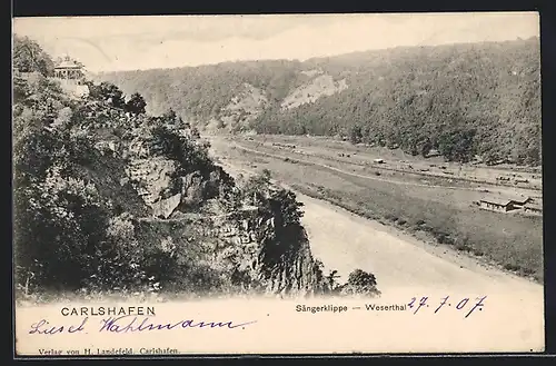AK Carlshafen, Sängerklippe im Weserthal