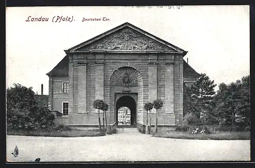 AK Landau /Pfalz, Deutsches Tor bei Sonnenschein