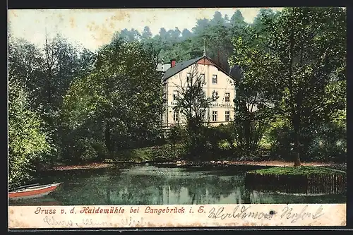 AK Langebrück i. Sa., Partie an der Haidemühle