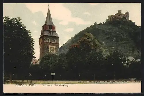 AK Braubach, Marxburg und Kirchturm