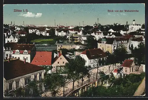 AK Zittau, Blick von der Weberkirche